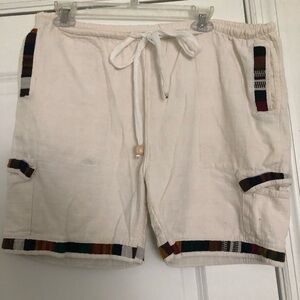 Jamaican Inspired Cream Cargo Style Shorts
